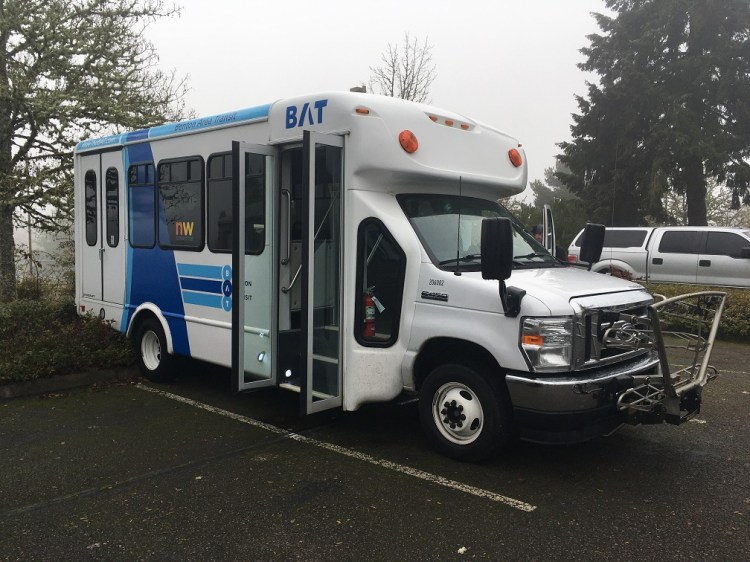 Shuttle bus with bike rack