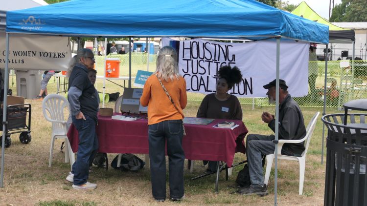 Housing Justice Coalition booth